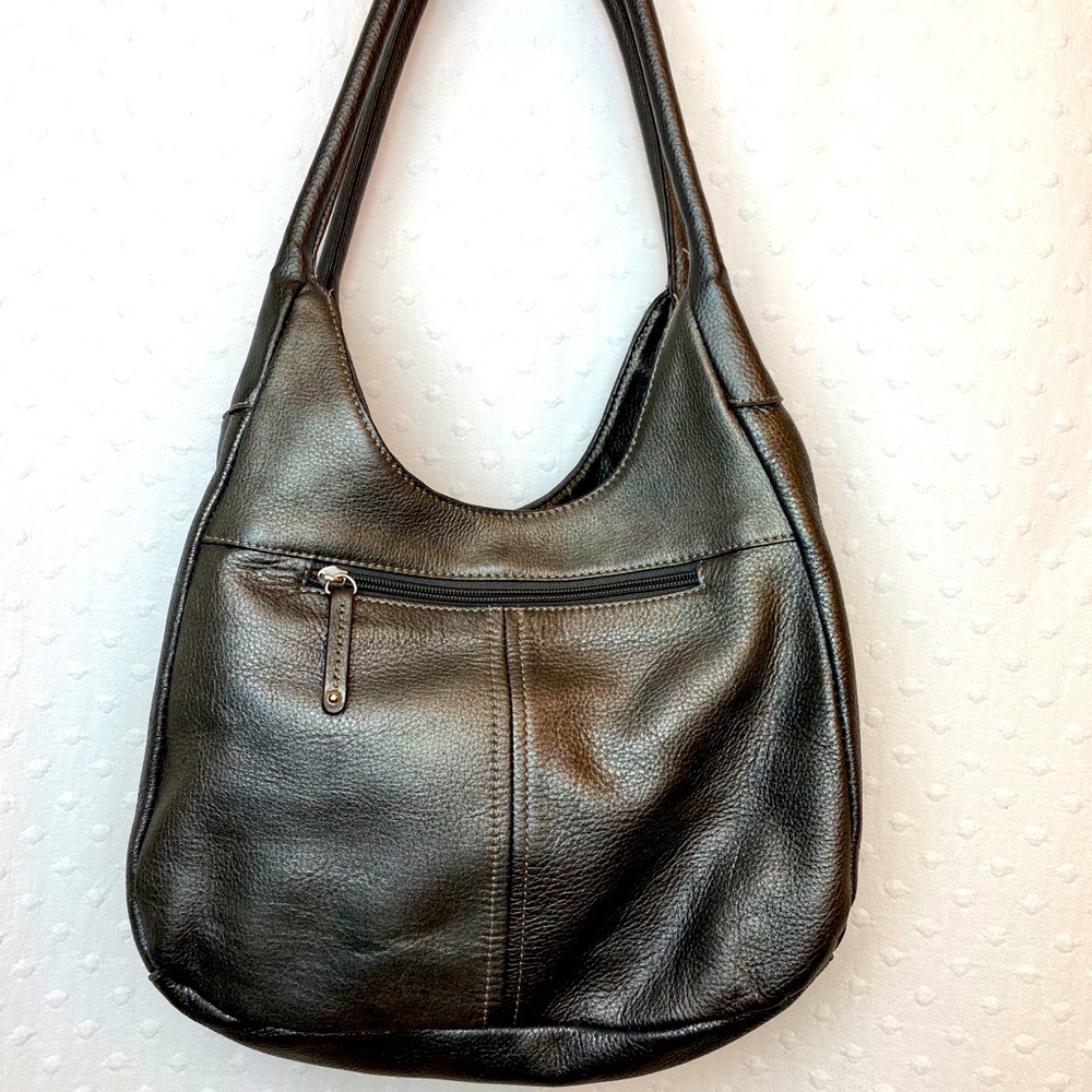 Tignanello Metallic Leather Hobo Bag Medium